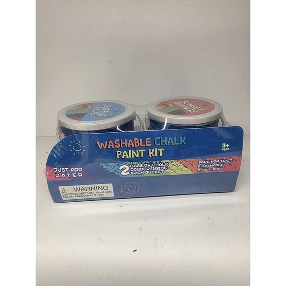 Washable Chalk Paint 2 Bags Of Powdered Chalk Blue And Orange, Just Add Water - Picture 2 of 6